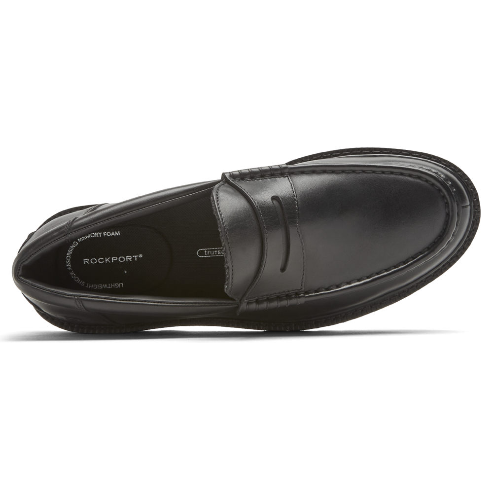 Sapato Vela Rockport Homem Pretas - Peirson Penny Keeper - 81034ZRJG